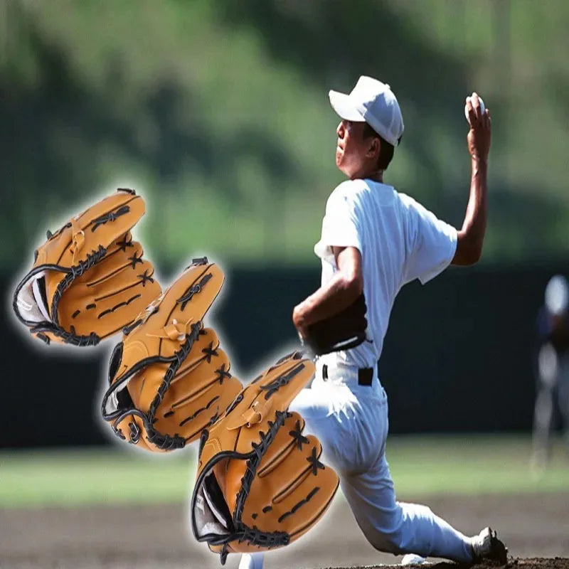 Outdoor Sport Baseball Glove Softball Practice Equipment Size 9.5/10.5/11.5/12.5 Left Hand for Kids/Adults Man Woman Training