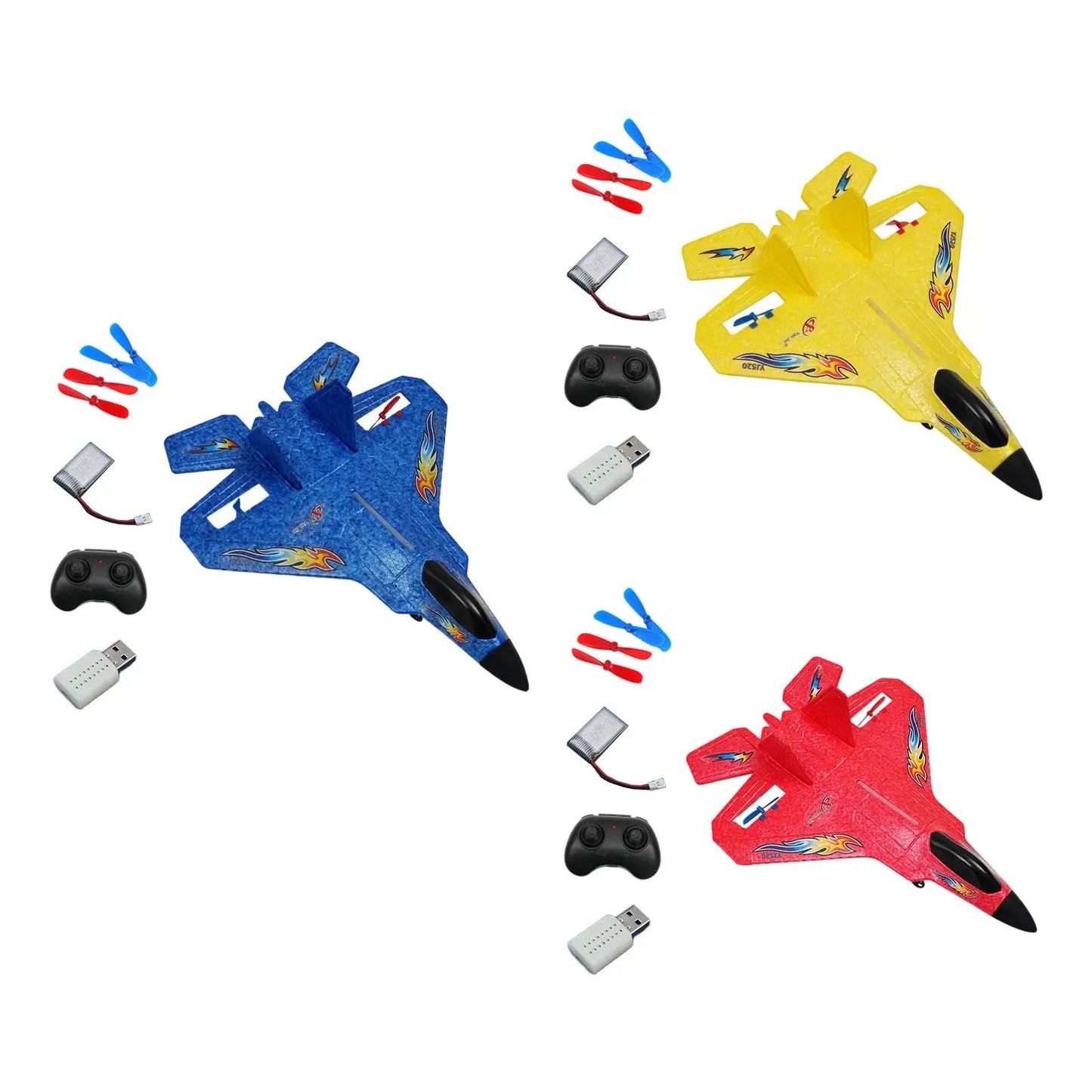 Foam RC Airplane Toy Rechargeable Remote Control Plane with Gyro Night Flight LED Glider for Children Adult Training