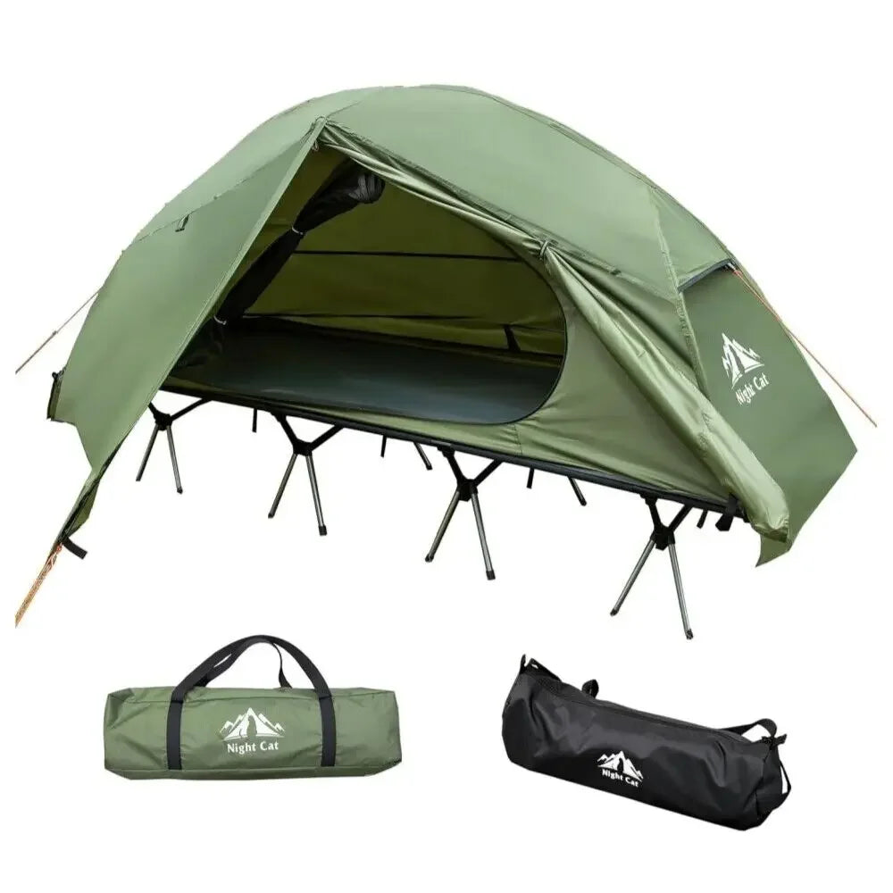 Night Cat Camping Cot Tent Waterproof 1 Person Off Ground