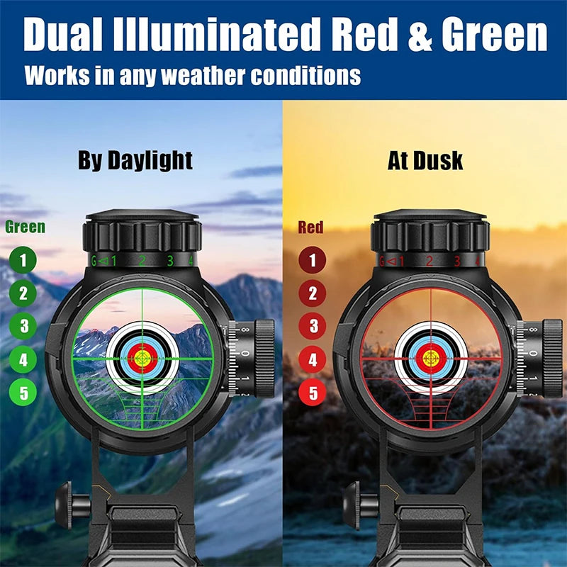 6-24x50 AO Rifle Scope Hunting Long-Range Scope Illuminated Red/Green Reticle Tactical Optical Sight for Rifle