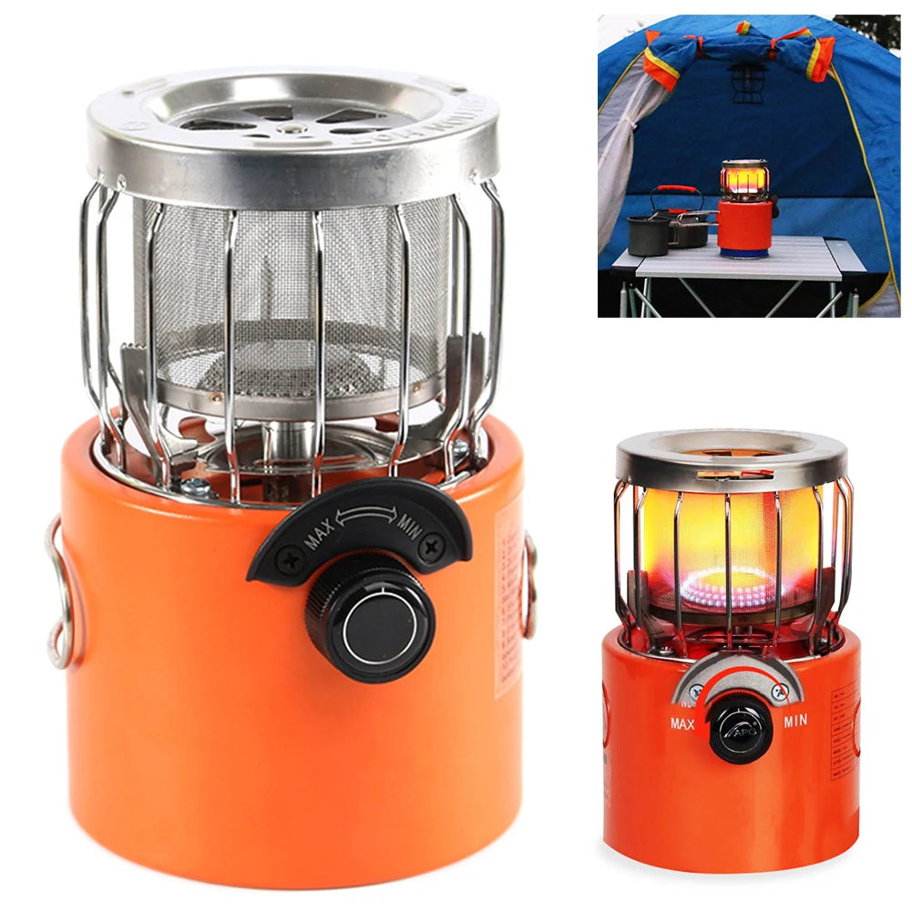 2 In 1 Camping Stove Portable 2000W Gas Tent Heater