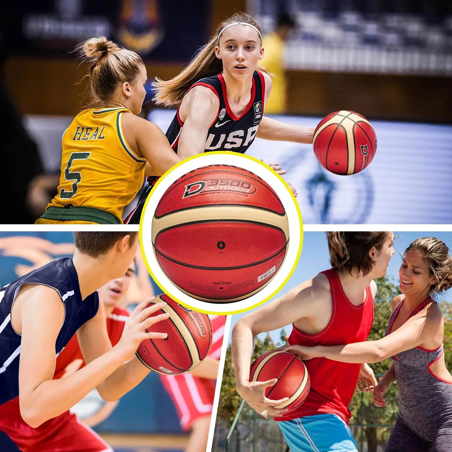 Original Molten B6D3500 Basketball Soft Touch Rubber and Faux Leather Training Basketball High Bounce Indoor Outdoor Basketball