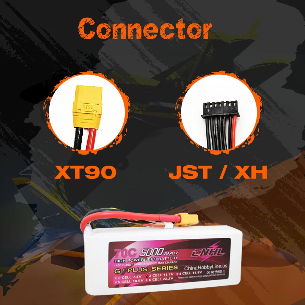 CNHL 5000mAh 70C LiPo Battery 3S 4S 6S XT90 Plug RC