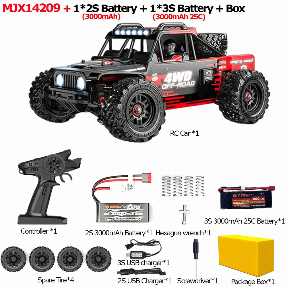 HYPER GO 75km/h MJX 14209 14210 V3.0 1/14 RC Car Brushless 2.4G Remote Control 4WD Off-road Racing RC Truck Electric Hobby Toy