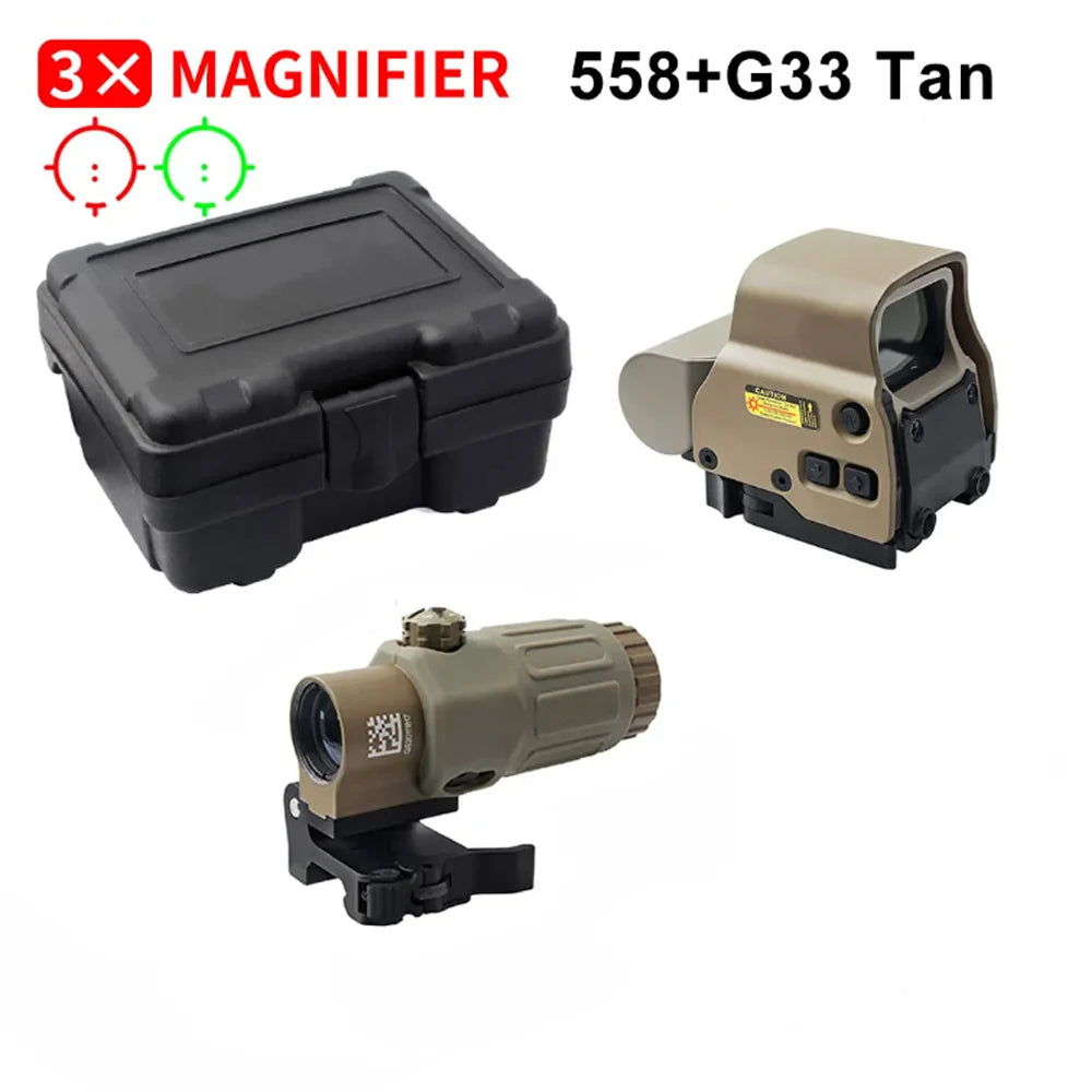 558 Holographic Collimator Sight Red Dot Optic With Rail