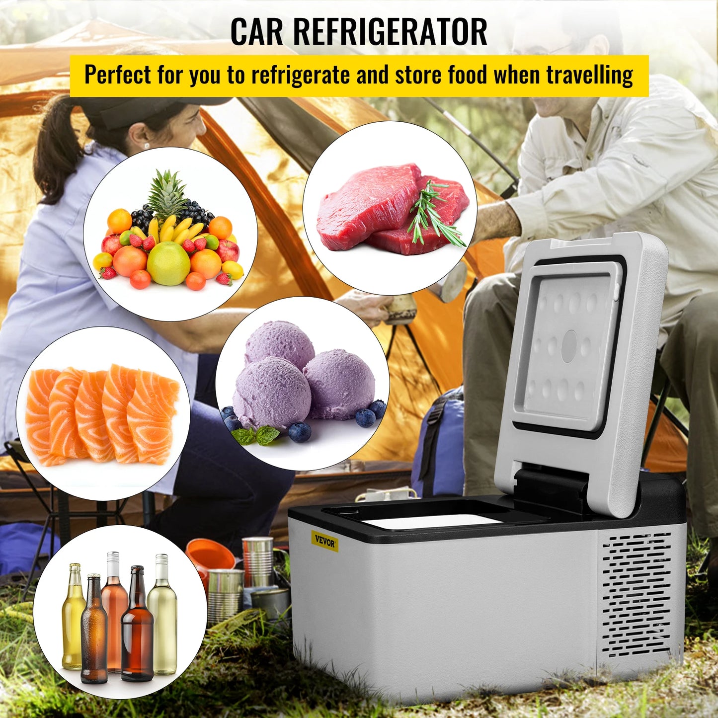 Vevor Car Refrigerator 9L Compressor Freezer 12V 24V