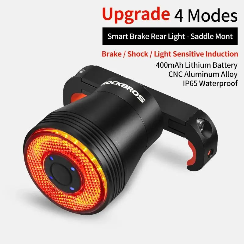 Rockbros Bicycle Smart Auto Brake Sensing LED Taillight IPX6