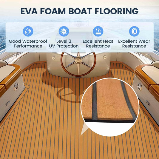 EVA Teak Decking Sheet For Yacht Self Adhesive Flooring Mat