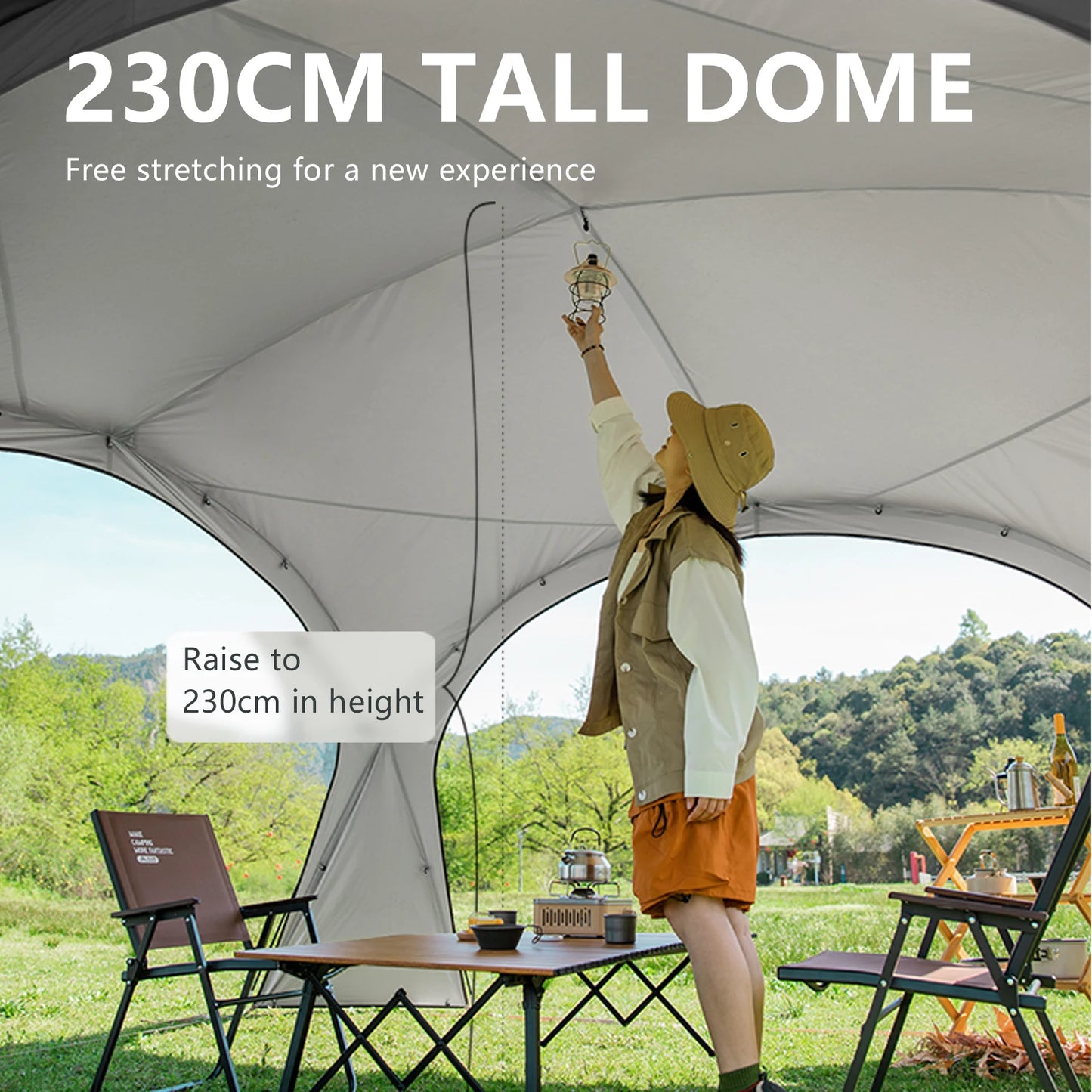 BISINNA Outdoor Camping Dome Tent Large Round Garden Awning