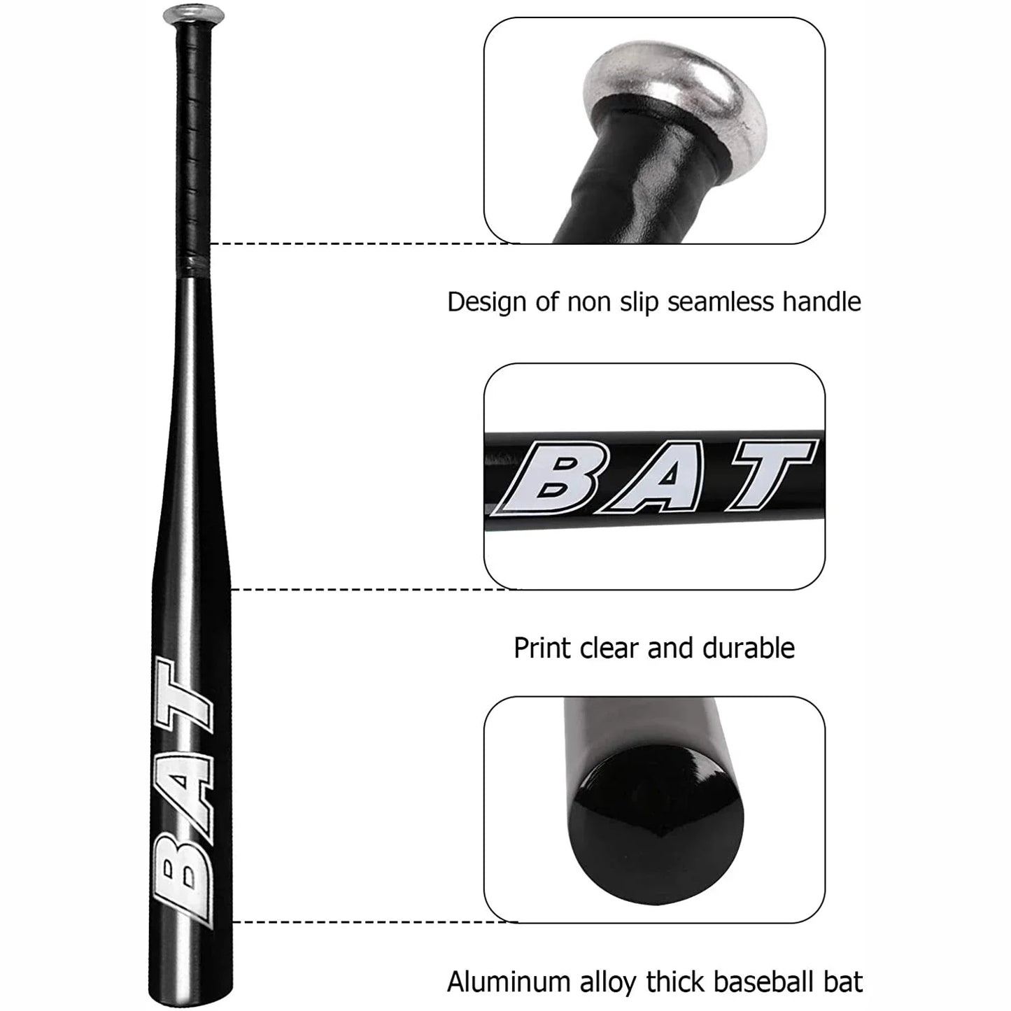 Aluminum Alloy Thickened Baseball Bat Outdoor Sports Softball Practice Equipment Students Train Car-Mounted Self-Defense Stick