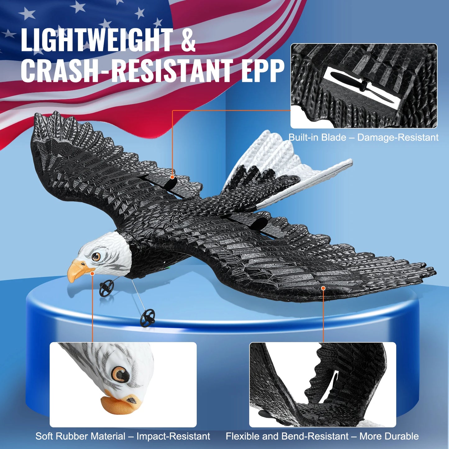 SucceBuy RC Plane Wingspan Eagle Fighter 2CH 2 Batteries