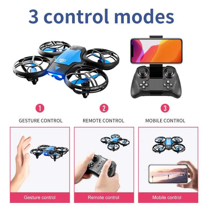 V8 Mini Drone 4K Wide Angle Camera WiFi FPV RC Drone