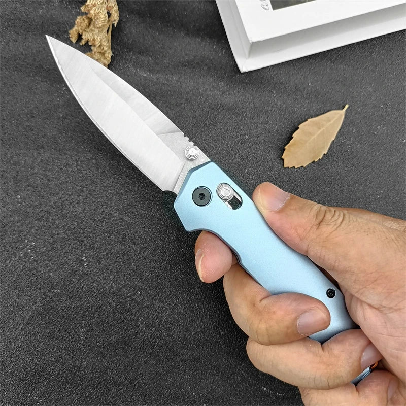 KS Iridium 2038 Aluminum Folding Knife with D2 Steel Blade A Lightweight and Durable Fishing Knife for Outdoor Emergencies