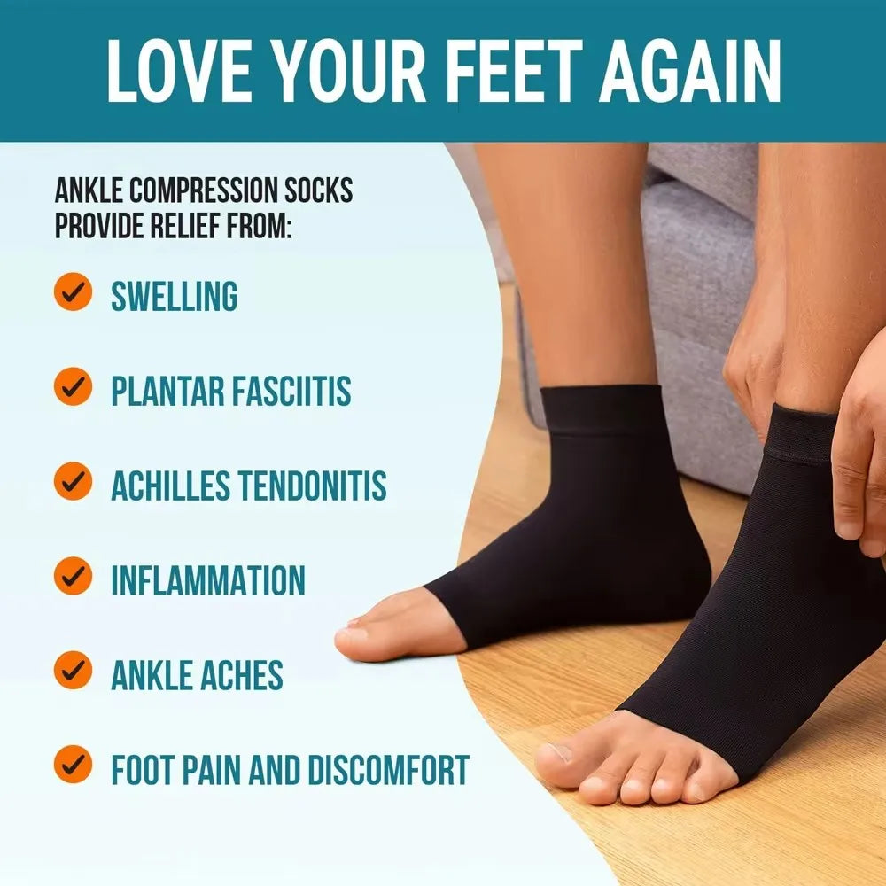 Compression Socks For Ankle Support Open Toe Plantar Fasciitis Relief