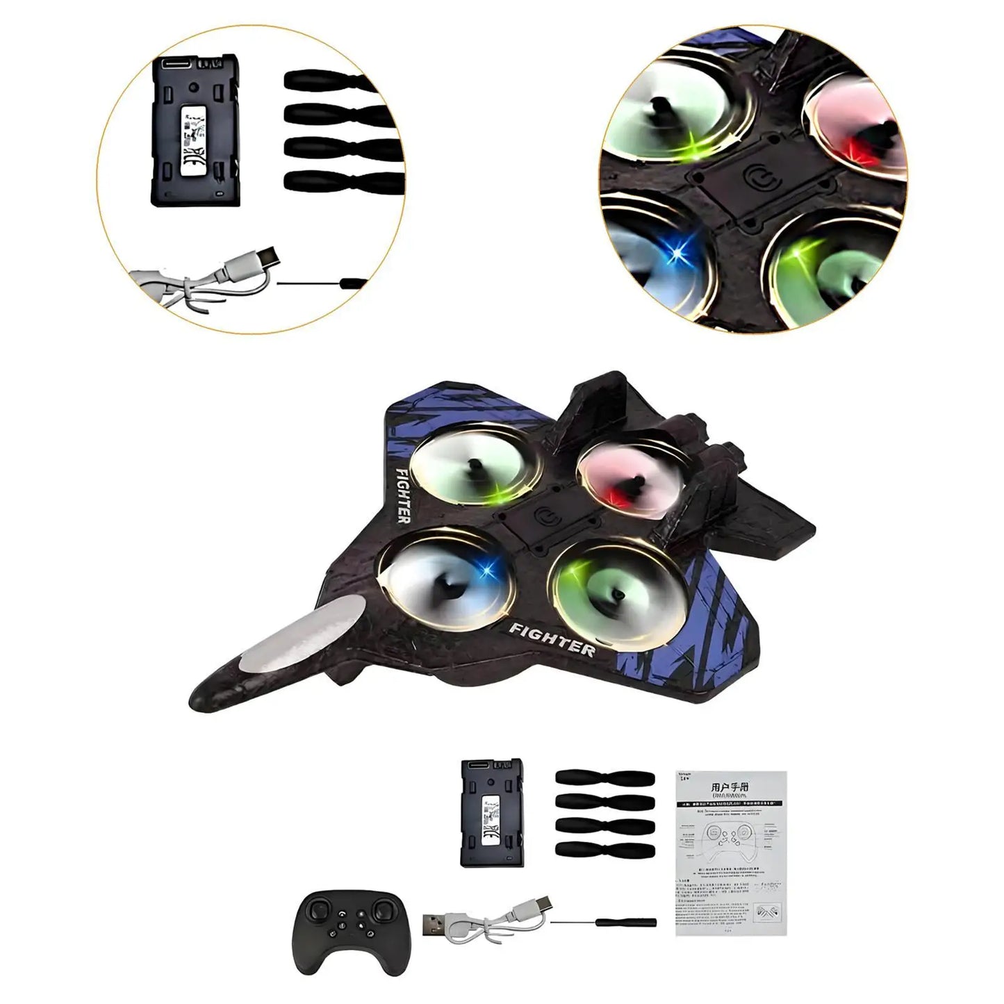 Remote Control Airplane with Light Ready to Fly ,Easy to Control ,RC Plane Hobby RC Glider Aircraft Toy for Beginners Kids Boys