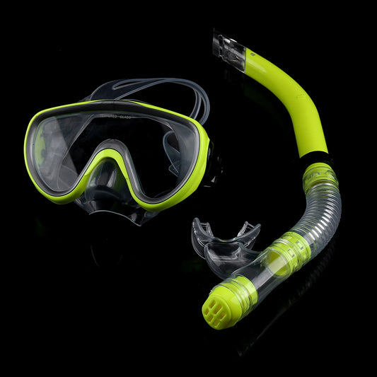 Diving Tempered Glass Snorkel Set Full Dry Breathing Tube