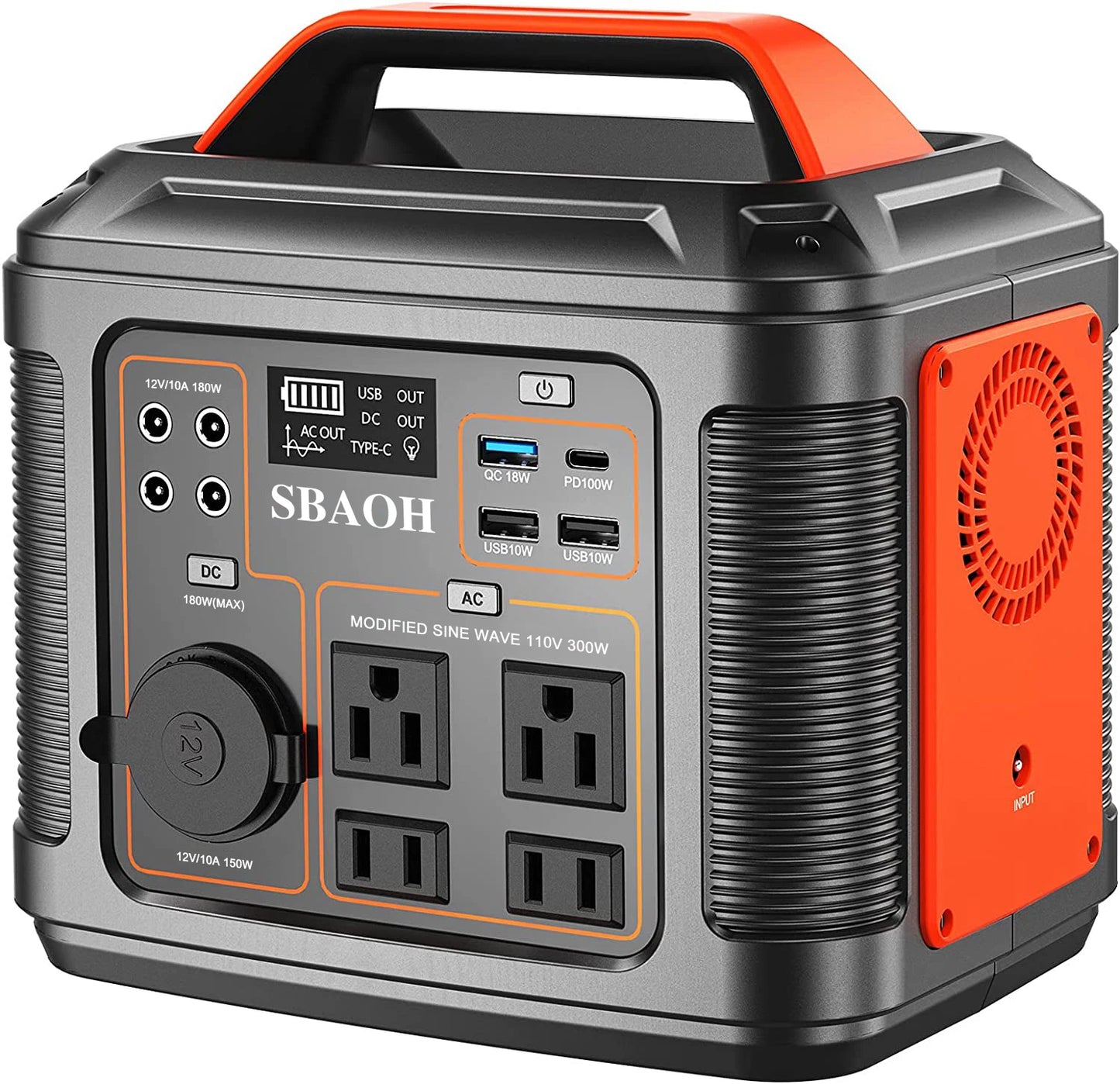 SBAOH P302 Portable Power Station 300W 296Wh Outdoor Solar
