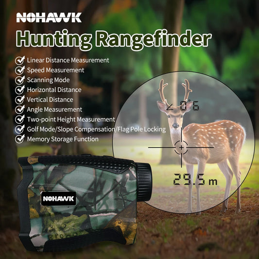 Nohawk Hunting Laser Rangefinder 1000m With Target Acquisition Technology