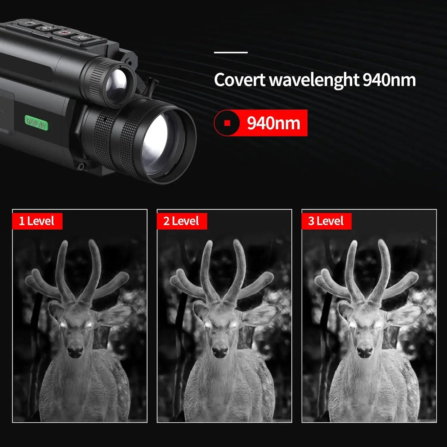 Day&Night Vision Rifle Scope, HD Digital Night Vision Hunting Riflescope Monocular with WiFi, Gyroscope&E-Compass,