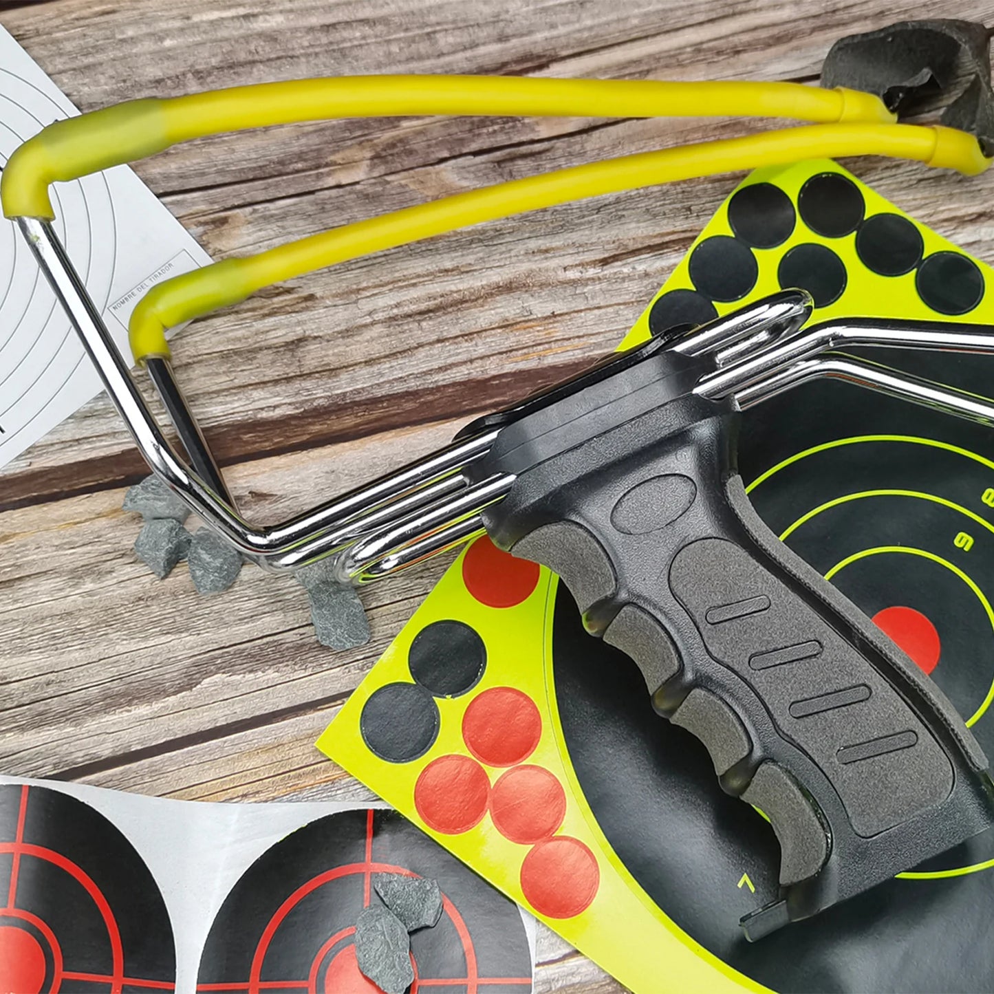Slingshot Folding Rubberized Hunting Sling Shot with Auto-feed Dispensing Button wrist rocket slingshots for adults