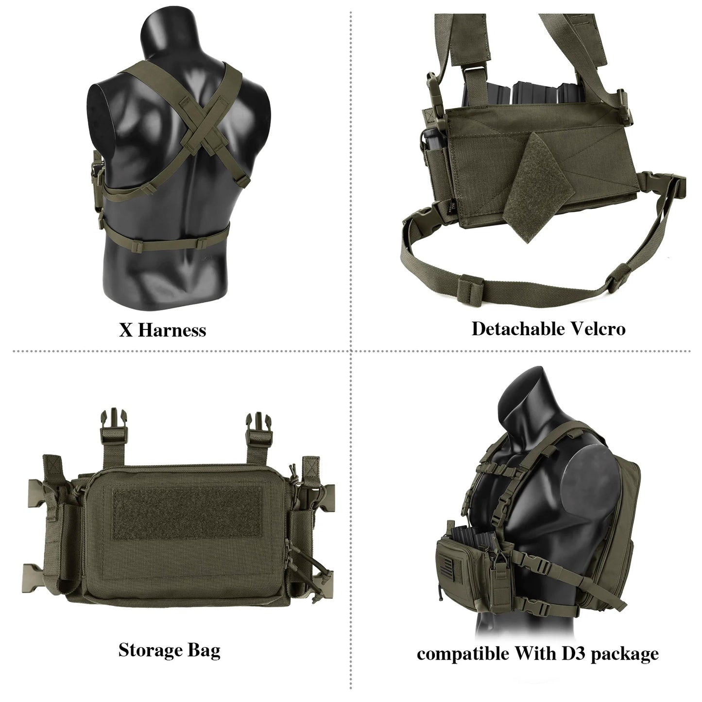 Krydex 500D Tactical D3CR Micro Chest Rig Vest Mag Pouch
