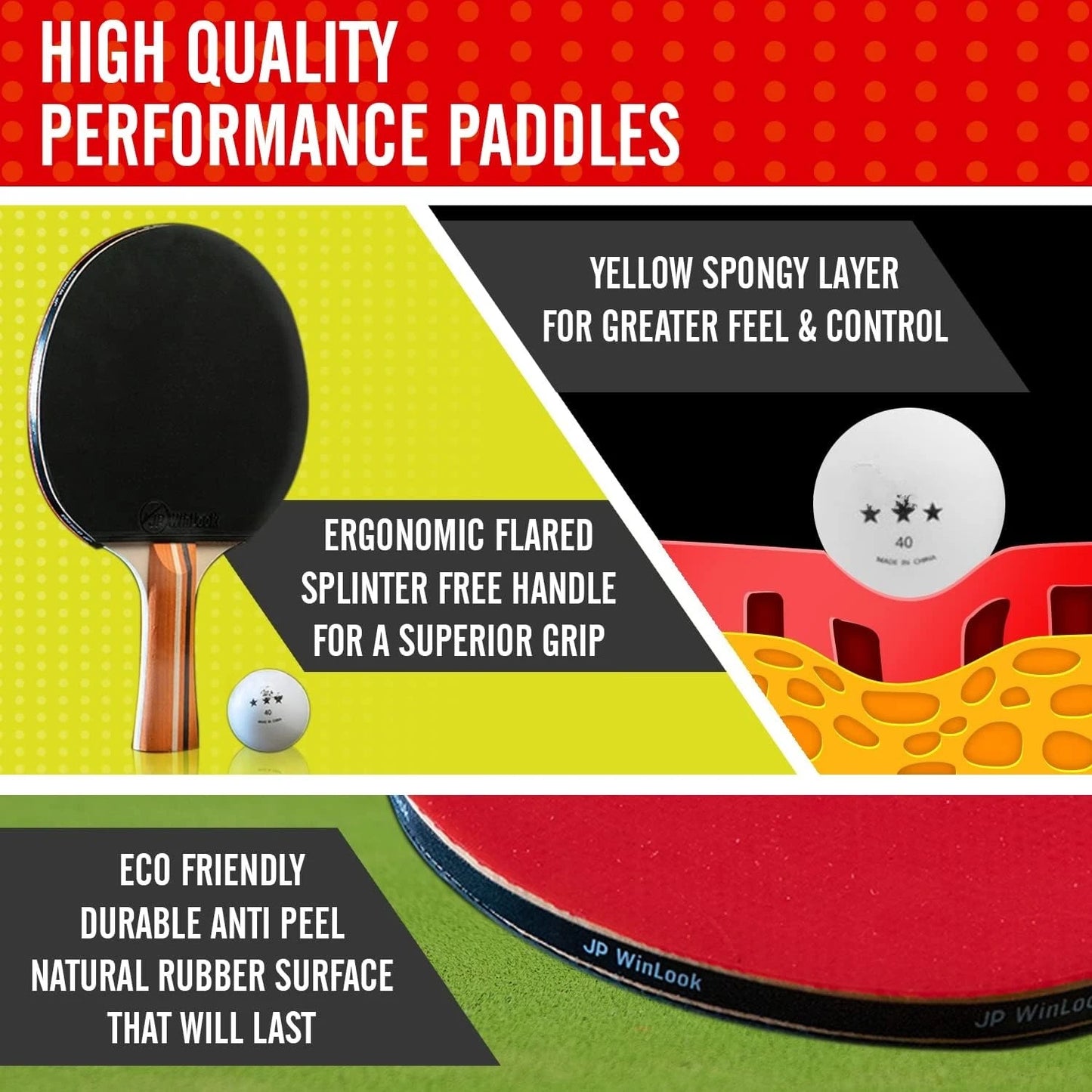 Ping Pong Paddles Sets - Portable Table Tennis Paddle Set with Ping Pong Paddles Professional Case & Ping Pong Balls