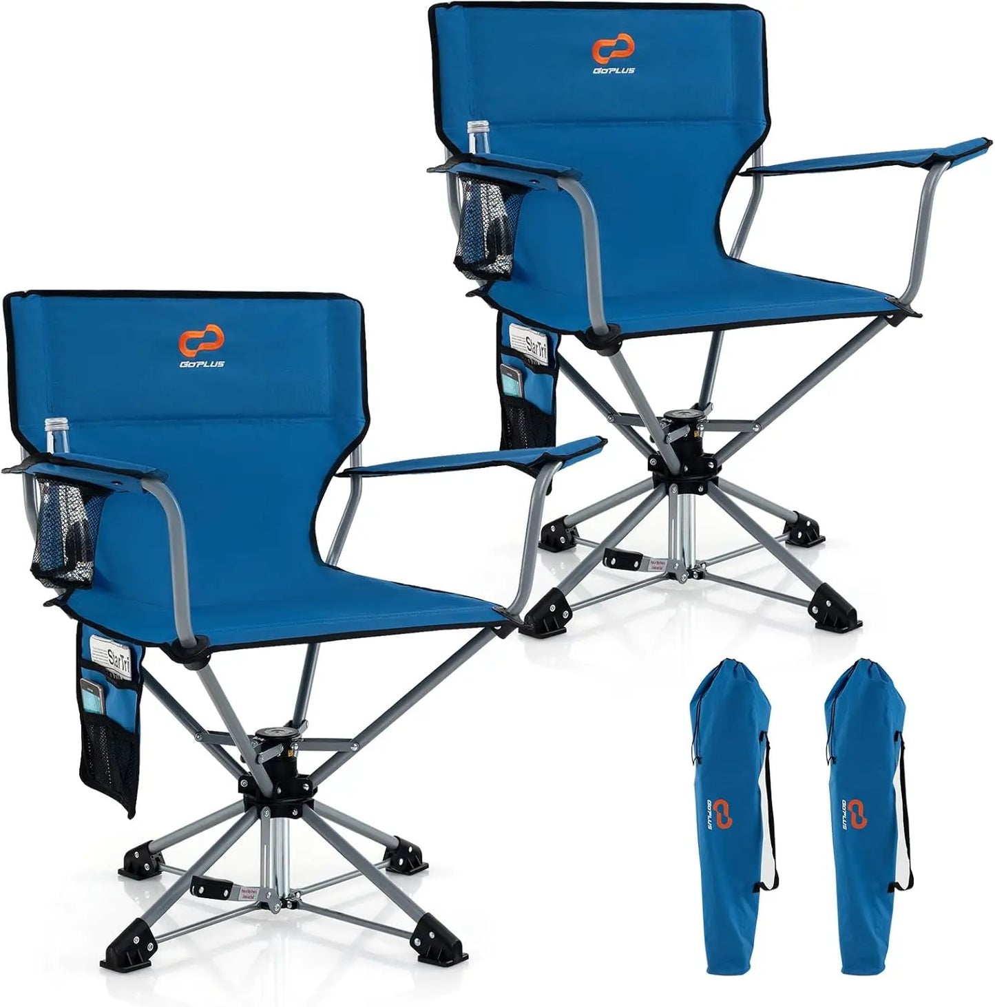 Swivel Hunting Chair, 360° Folding Hunting Blind Chair for Adults with Cup Holder & Carrying Bag, Portable Camping