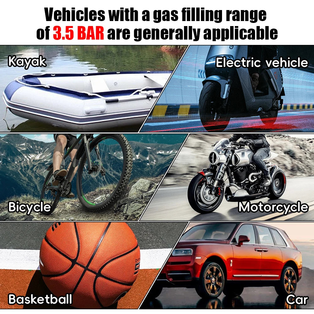 12V Air Compressor Portable Pressure Pump Set Car Mounted Electric Air Pump With Pressure Gauge And Automatic Inflation Pump