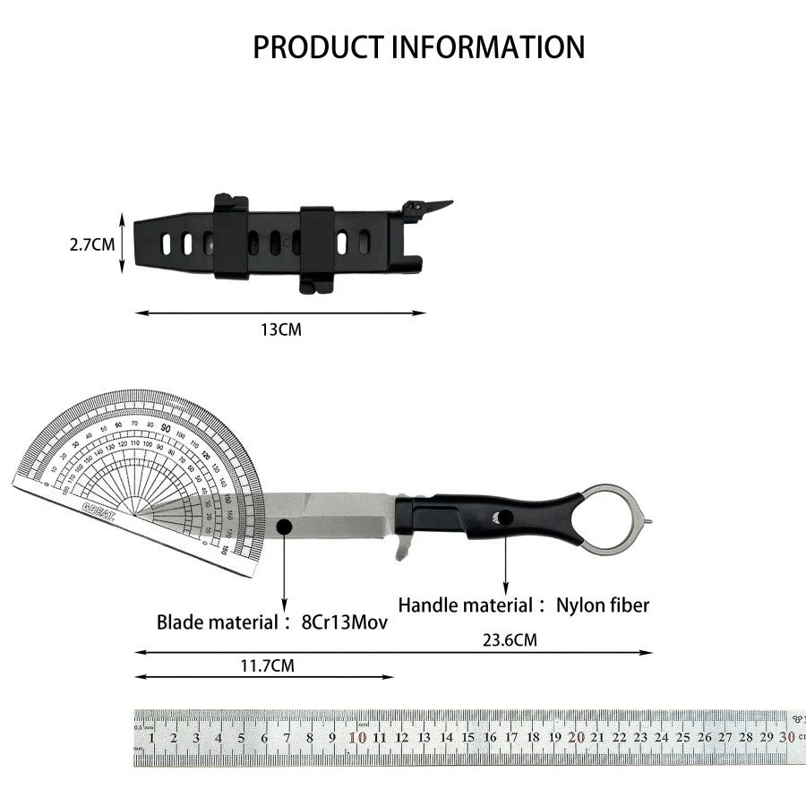 High Hardness Fixed Blade Durable 8Cr13Mov Steel Blade Outdoor Camping Trekking EDC Practical Cutting Knife Fishing Knife