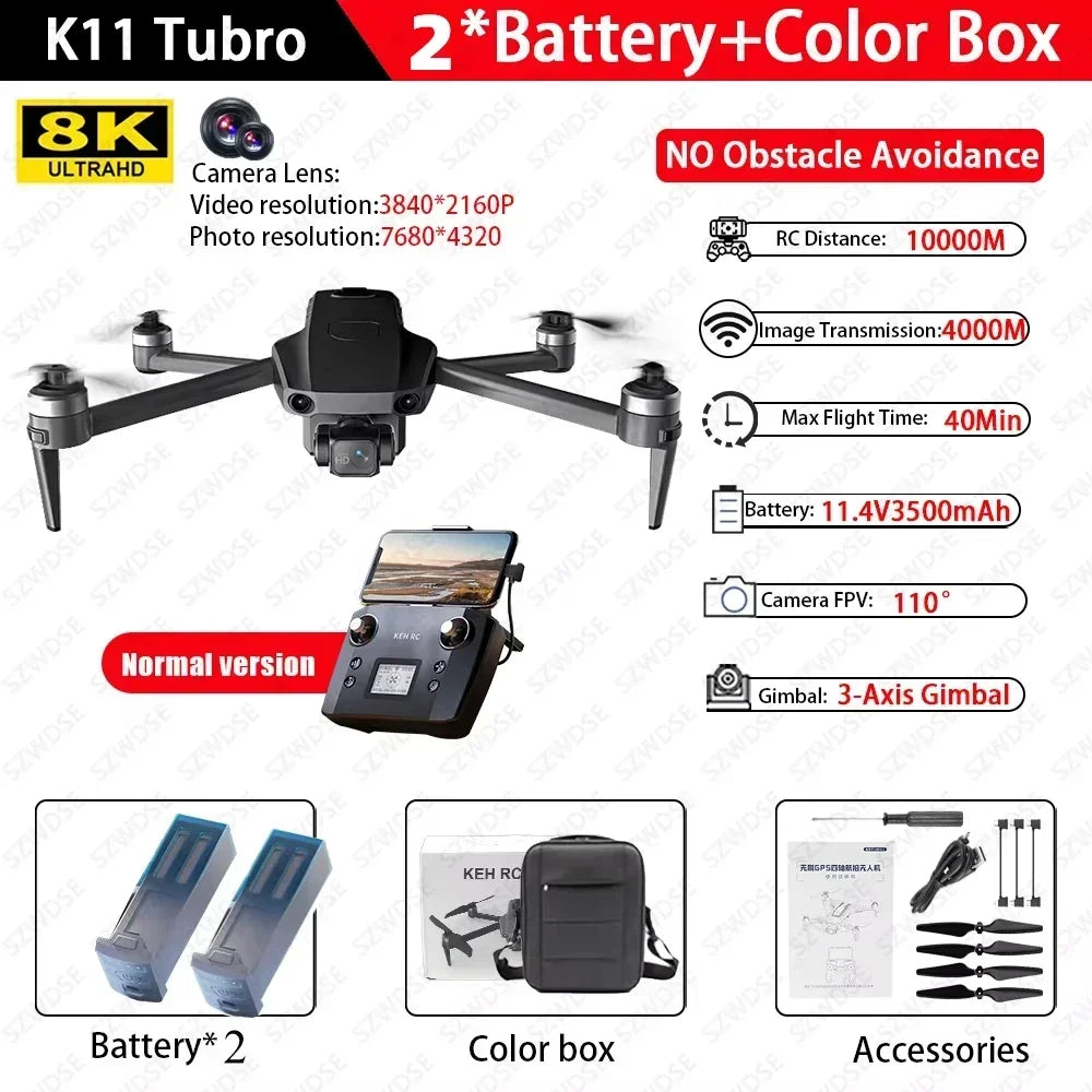 Cole K11 Turbo Drone Aerial 8K HD Dual Camera With Airdrop