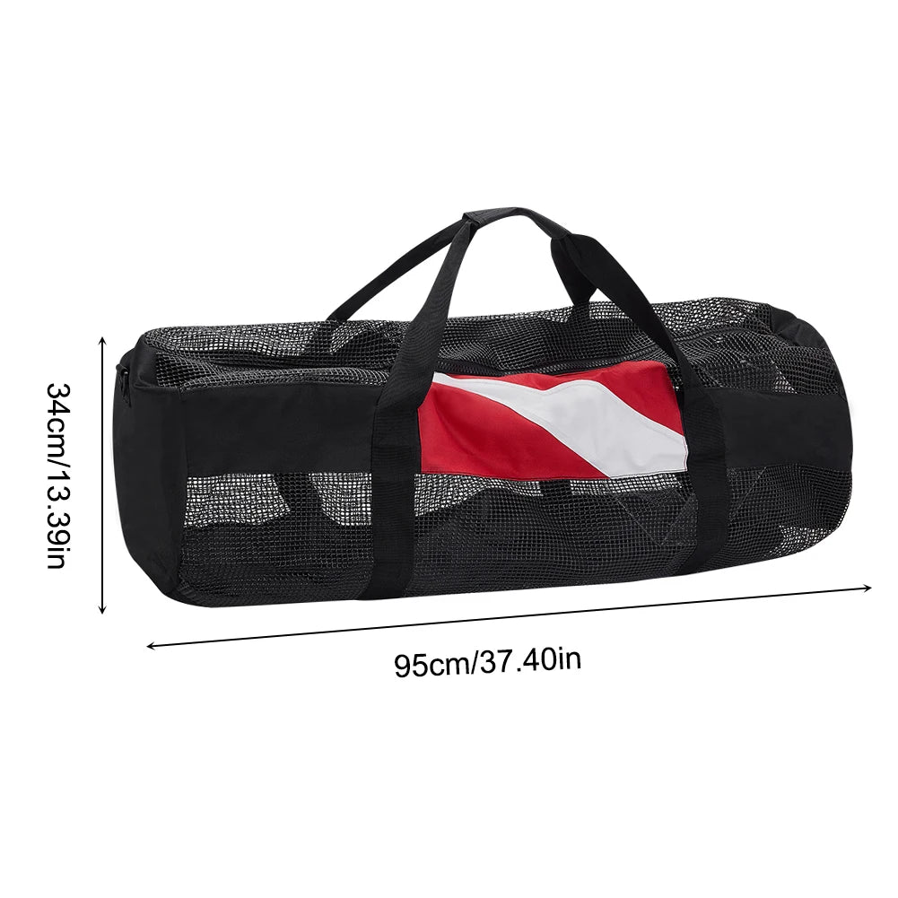 Extra Large Scuba Diving Mesh Tote With Adjustable Strap