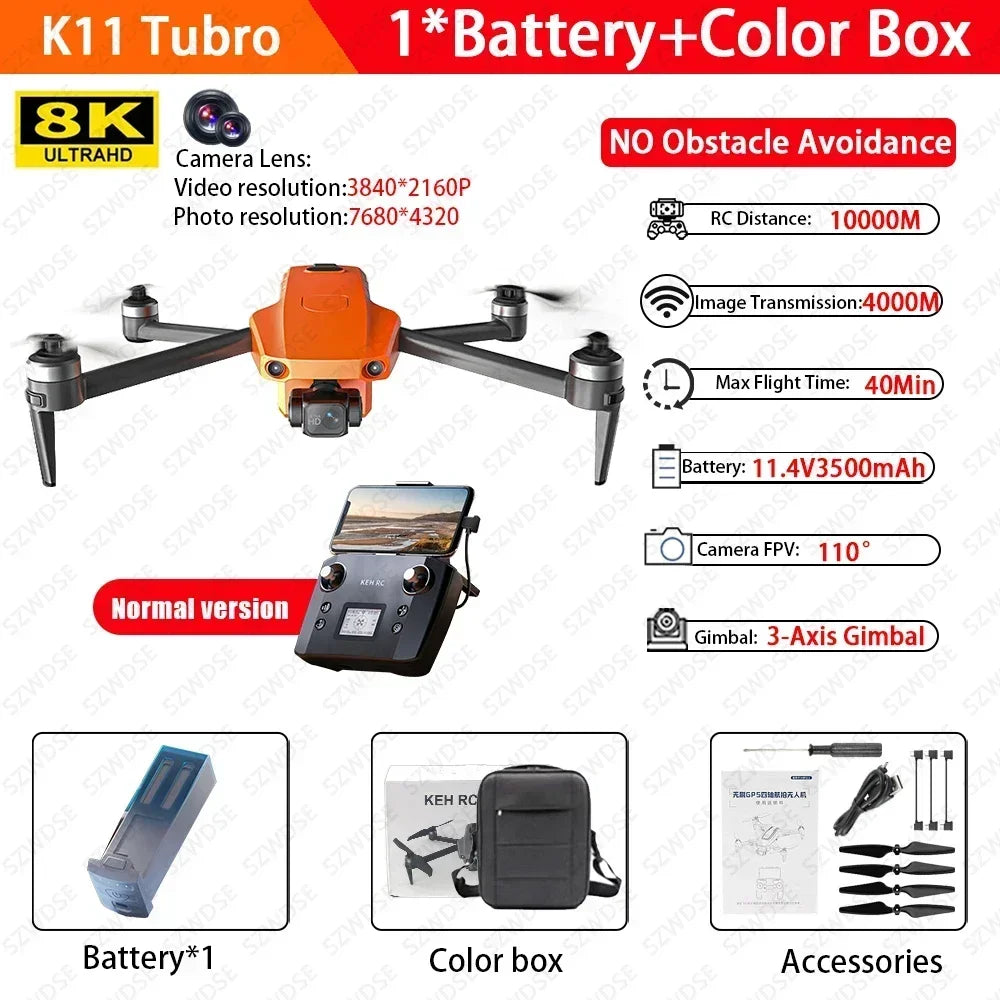 Cole K11 Turbo Drone Aerial 8K HD Dual Camera With Airdrop