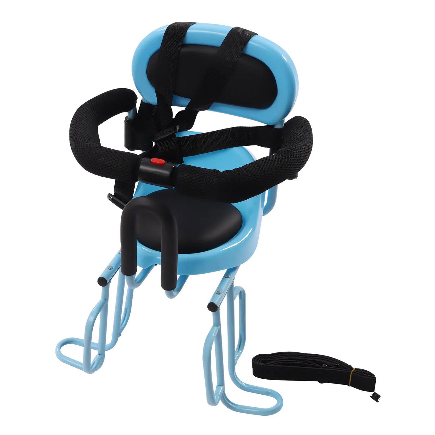 Rear-Mounted Child Bike Seat with U-Shaped Guardrails | Adjustable Safety System for 6M-6Y Kids Blue