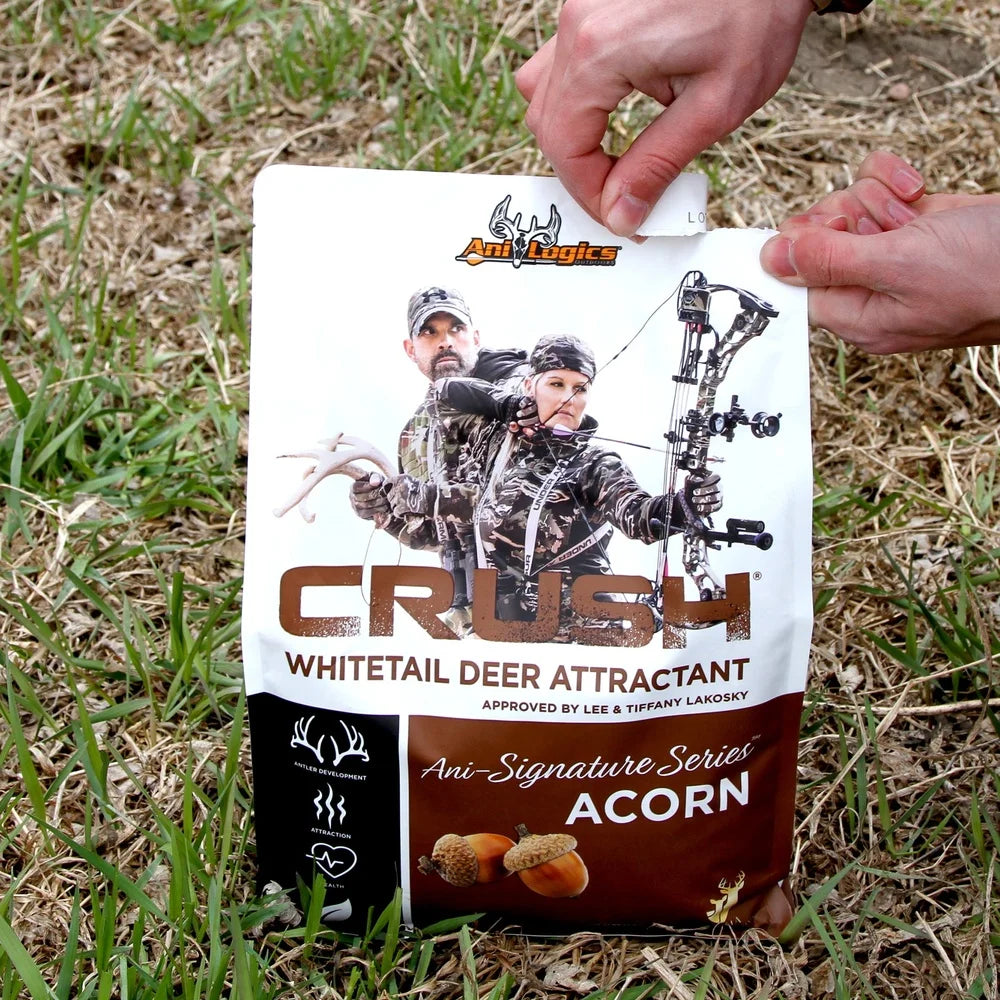 Crush Acorn Granular Deer Attractant 5 lb Nutty Flavor Scent Healthy Minerals Immune Boosting Properties Hunting Scouting Trophy