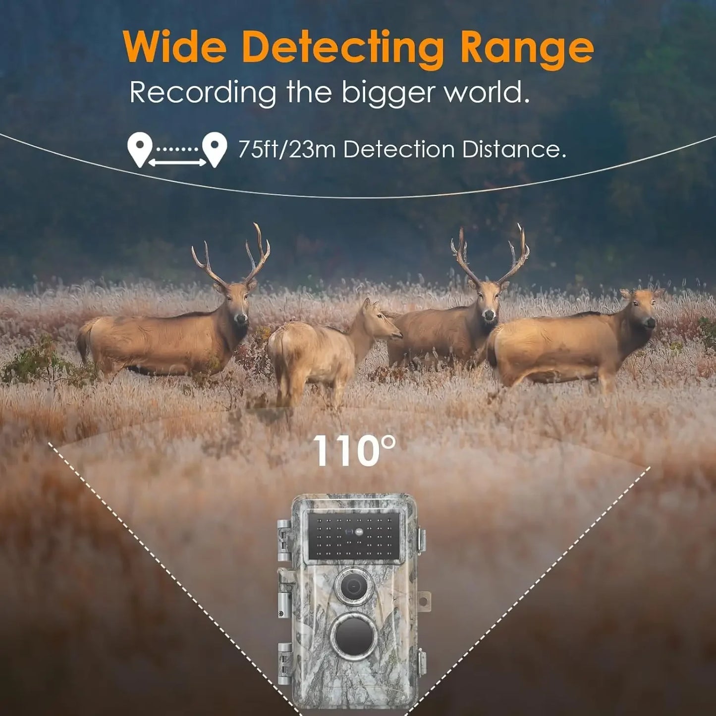 5-Pack Game & Trail Camera 32MP 1296P HD Video Night Vision Motion Activated IP66 Waterproof No Glow for Outdoor Wild