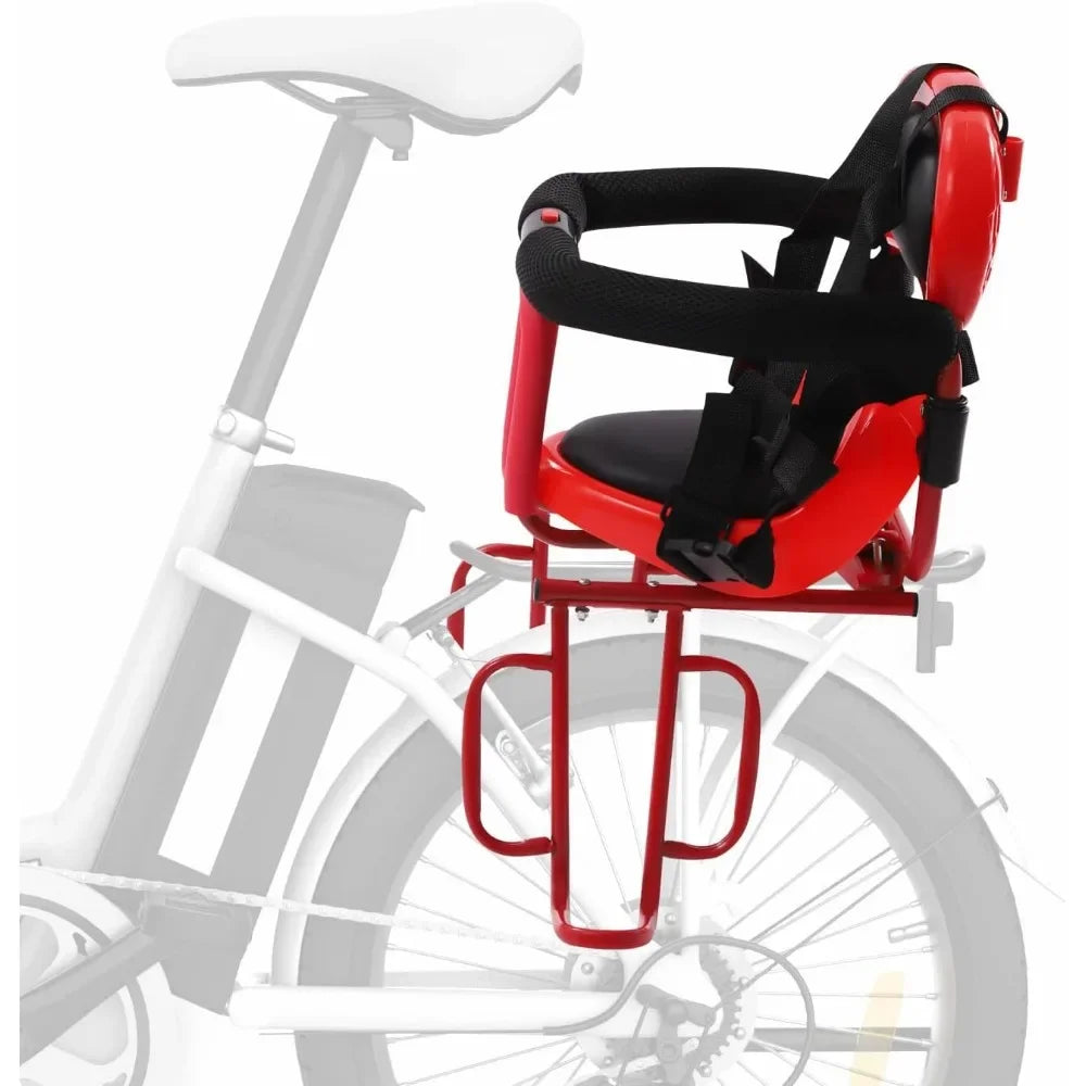 Rear-Mounted Baby Bike Seat - Adjustable Safety Belt & Soft Cushion, Fit for Adult Bicycle, Portable Back Child Carrier (1-6Year