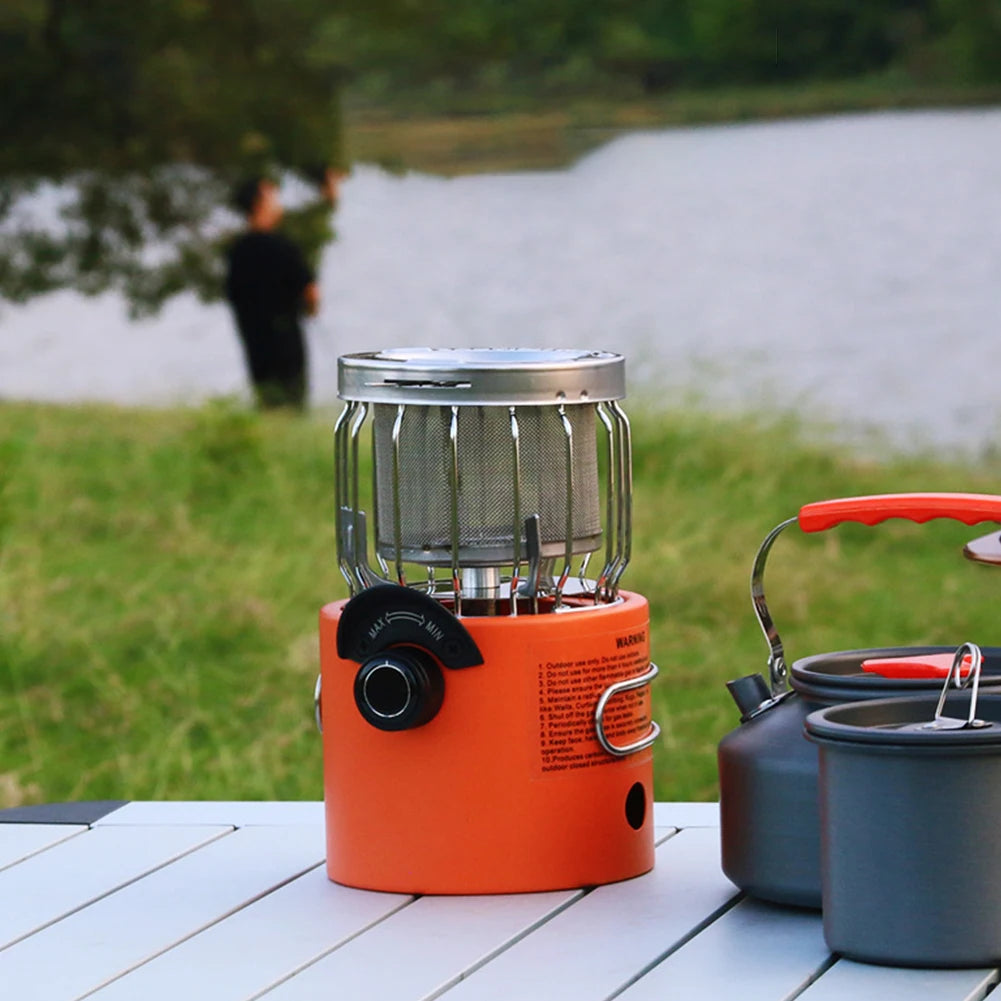 2 In 1 Camping Stove Portable 2000W Gas Tent Heater