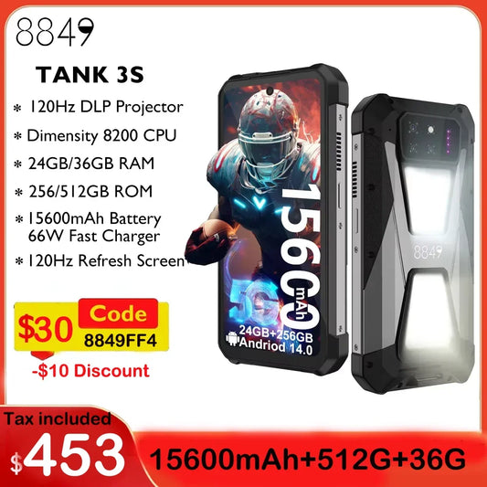 8849 Tank 3S Rugged Smartphone With Projector And 24GB RAM