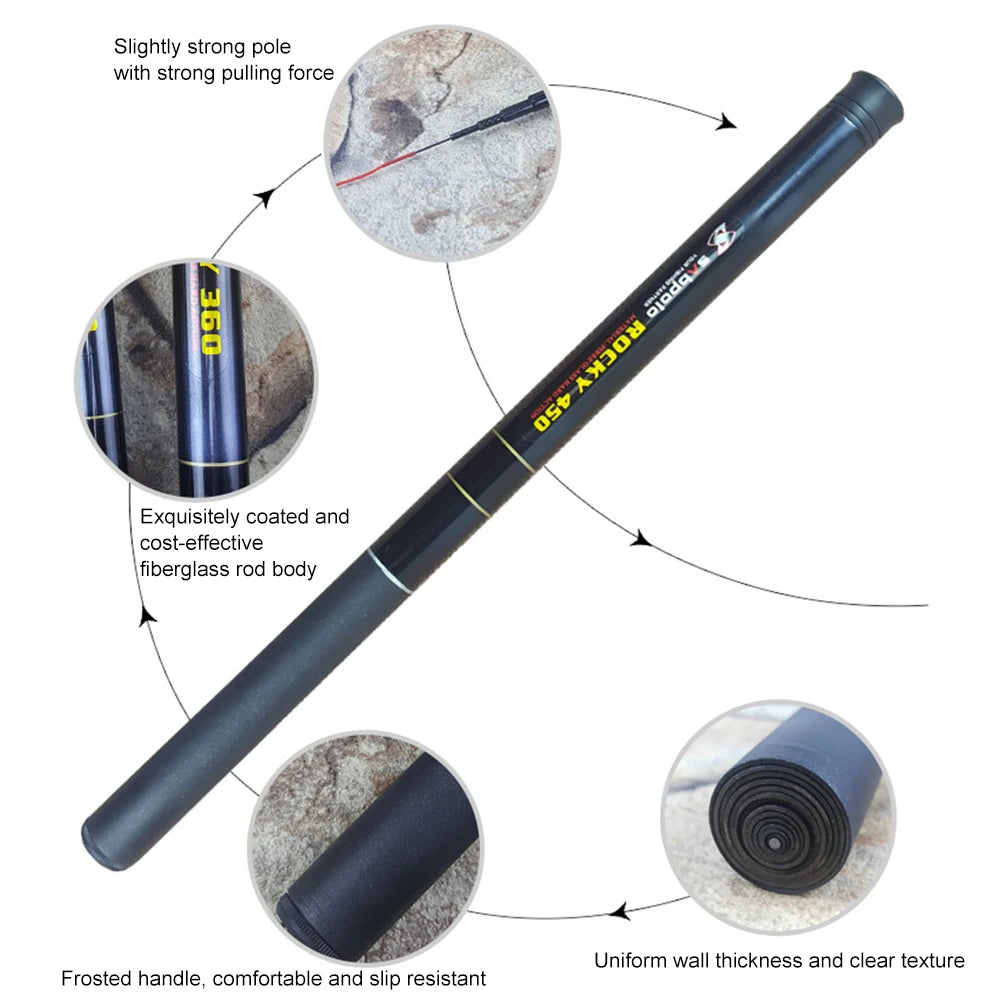 Telescopic Ultralight Fiberglass Carp Rod 2.1M To 3.6M