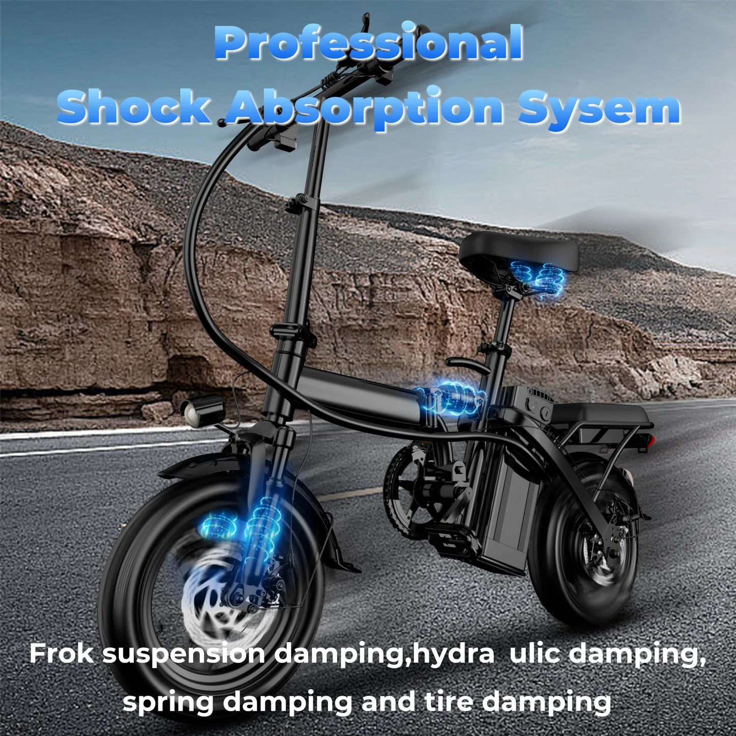 Lelekuai 500W Adult Folding Electric Bike 20 MPH Removable Battery