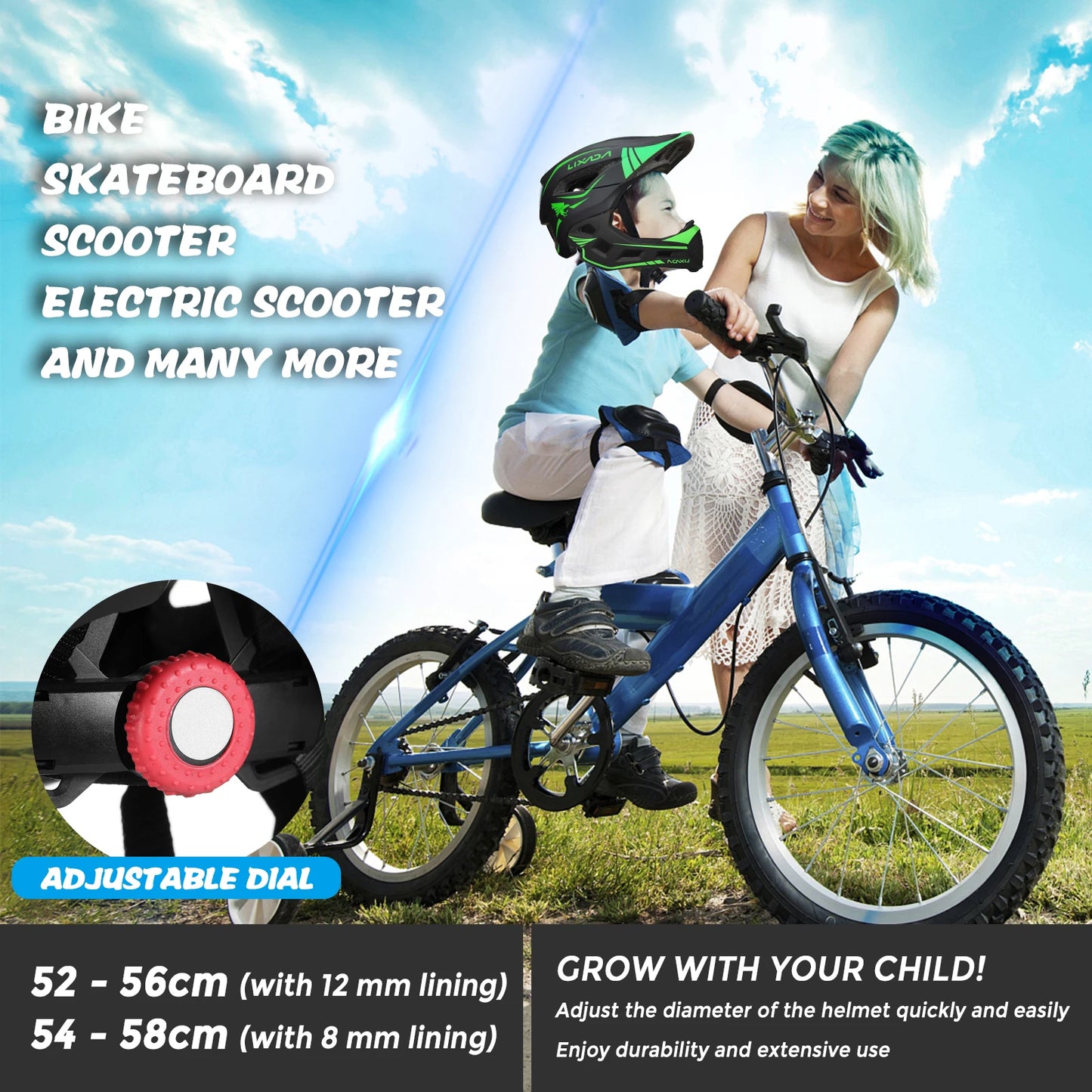 Two in One Kids Full Face Helmet for Cycling Skating