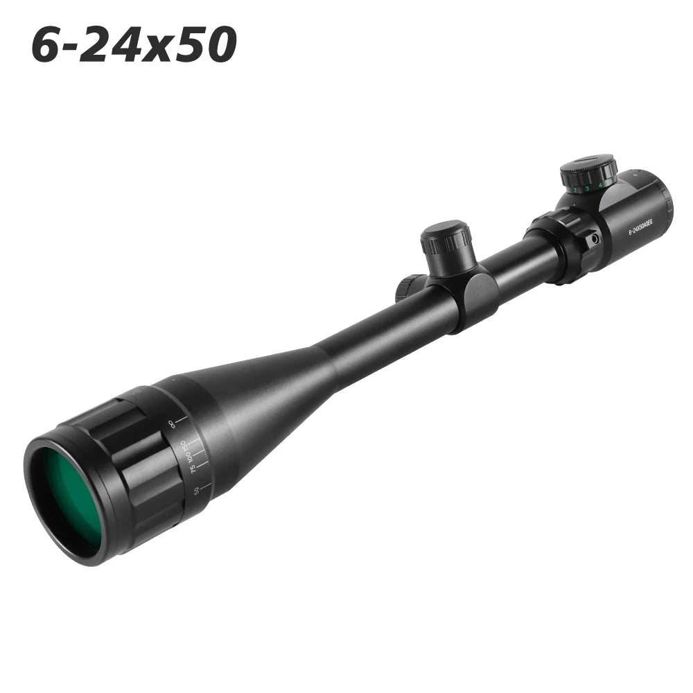 6-24x50 Hunting Deer Air Rifle Scope Wire Rangefinder Reticle Crossbow Mil Dot Reticle Riflescope Tactical Optical Sights
