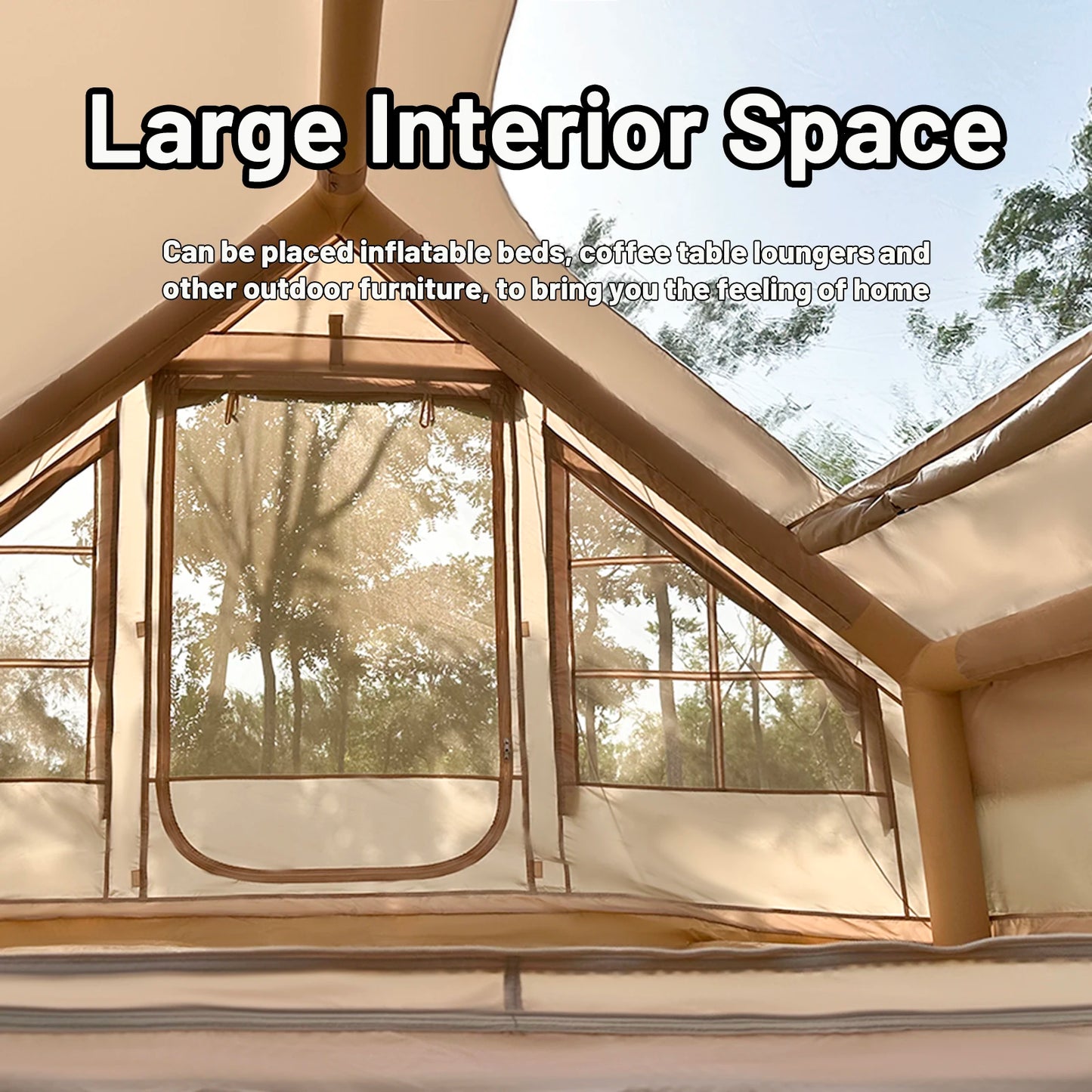 Self Supporting Inflatable Camping Tent Setup Waterproof