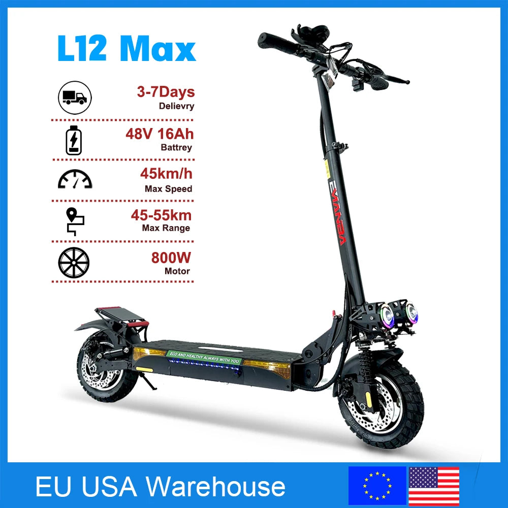 EU US USA Warehouse Foldable 2 Wheel Portable Mobility Electric Scooter 800w For Adult