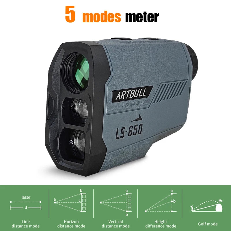 Laser Rangefinder 650m Golf Flag Lock Slope Distance Meter