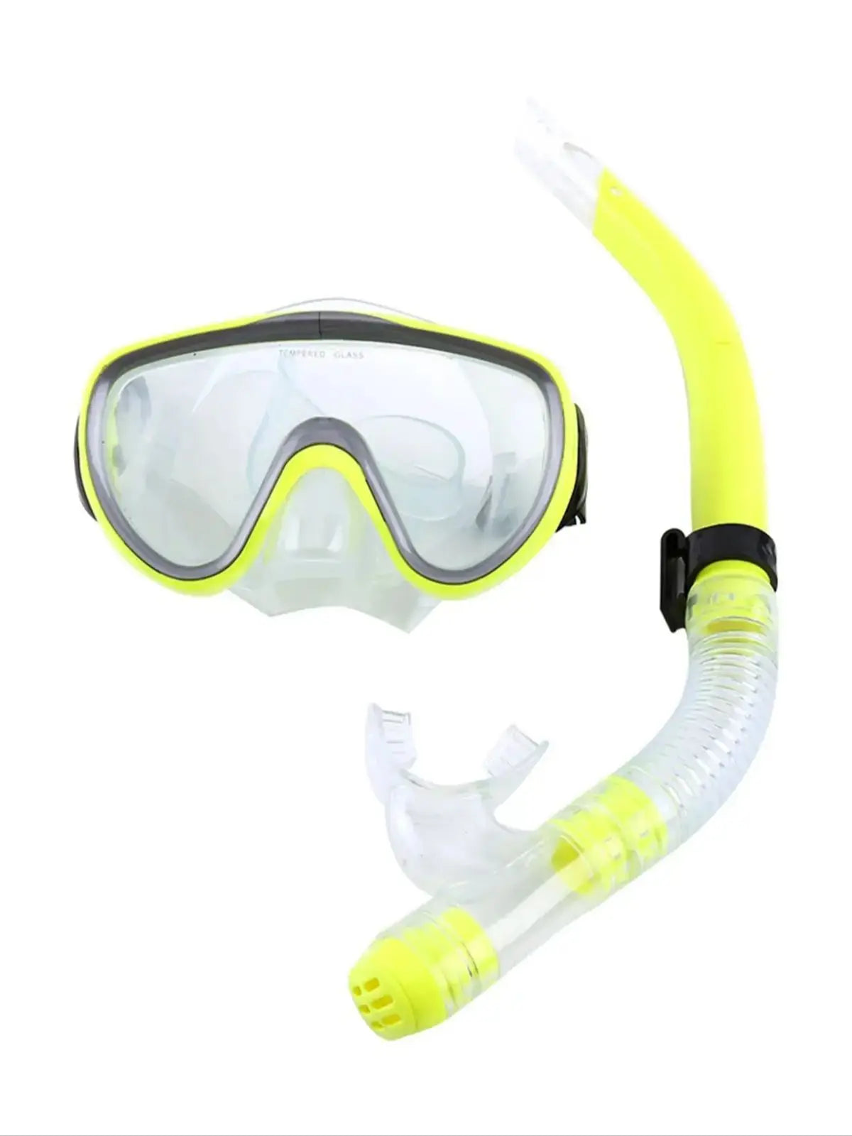 Diving Tempered Glass Snorkel Set Full Dry Breathing Tube
