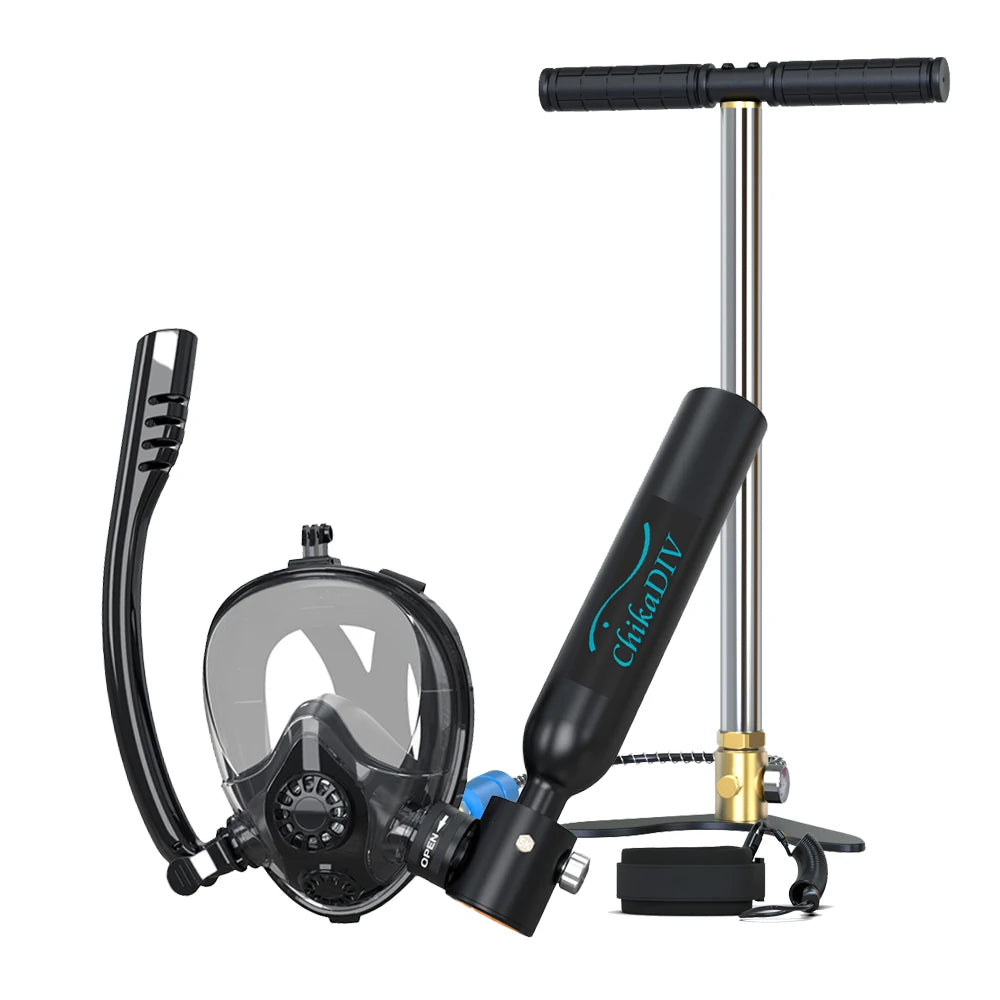 Mini Scuba Tank With Full Face Mask Zero Point Five Liter