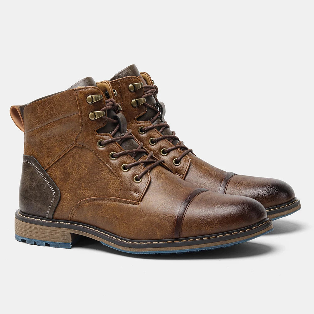 Size 8-13 Retro Men Boots 2025 Fashion Comfortable Spring Leather Boots