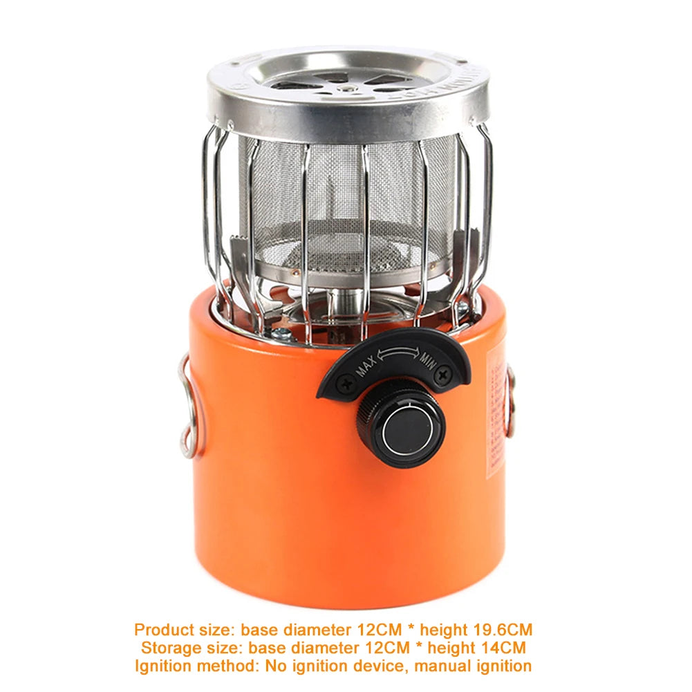 2 In 1 Camping Stove Portable 2000W Gas Tent Heater