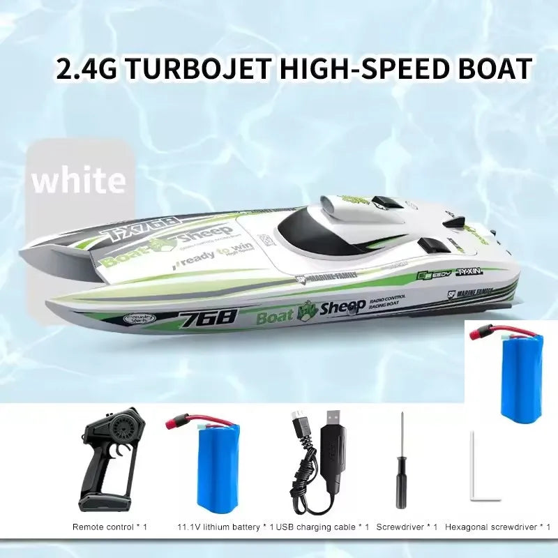 2.4G Brushless RC Speedboat 40CM Large Remote Control Turbojet Speedboat Ship 30km/h High Speed Watercraft Toys for Children Toy